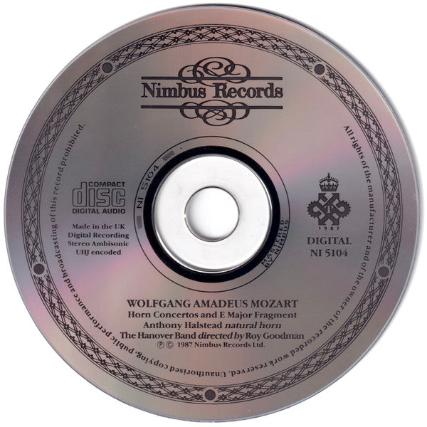 Mozart*, Anthony Halstead, The Hanover Band*, Roy Goodman : Horn Concertos And E Major Fragment (CD, Amb)