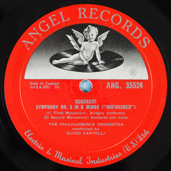 Guido Cantelli Conducting Philharmonia Orchestra, Franz Schubert, Felix Mendelssohn-Bartholdy : Symphony No. 8 In B Minor &quot;Unfinished&quot; / Symphony No. 4 In A Major - &quot;Italian&quot; (LP, Album, Mono, Dow)