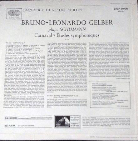 Robert Schumann - Bruno Leonardo Gelber : Gelber Plays Schumann: Carnaval &amp; Etudes Symphoniques (LP)