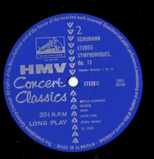 Robert Schumann - Bruno Leonardo Gelber : Gelber Plays Schumann: Carnaval &amp; Etudes Symphoniques (LP)