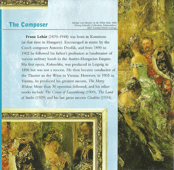 Franz Lehár, Willi Boskovsky / Johann Strauss Orchestra Of Vienna* : Lehar Waltzes (CD, Comp, RE)