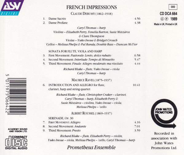 Prometheus Ensemble (3) : French Impressions (CD, Album)