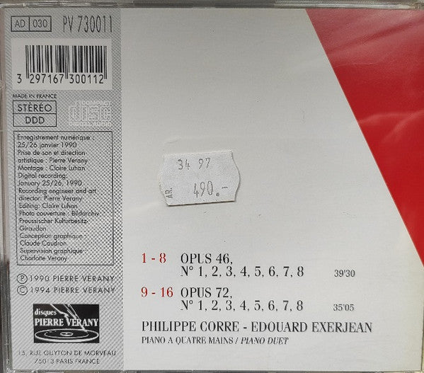Antonín Dvořák - Duo Corre* / Exerjean* : Slavonic Dances Op. 46 &amp; Op.72, For Piano Duet - Four Hands At One Piano (CD, Album)