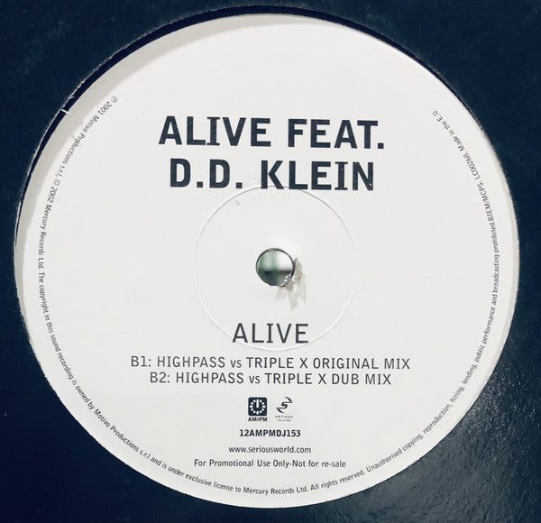 Alive Feat. D.D. Klein : Alive (12&quot;, Promo)