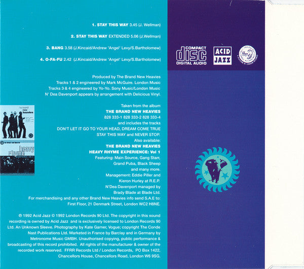 The Brand New Heavies Featuring N&#39;Dea Davenport : Stay This Way (CD, Single)