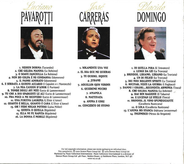 Luciano Pavarotti, José Carreras, Placido Domingo : Three Legends In One Collection (3xCD + Box, Comp)