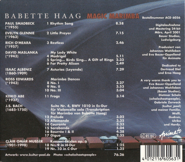 Babette Haag : Magic Marimba (CD, Album)