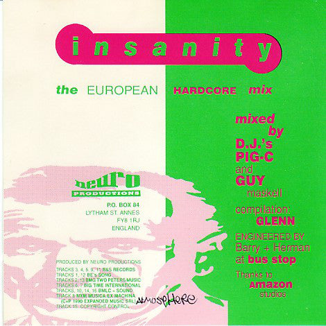 Various : Insanity (The European Hardcore Mix) (CD, Mixed)