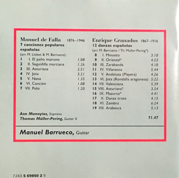 Manuel Barrueco : Spanish Guitar Recital (CD, Album)