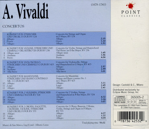 Vivaldi*, Musici Di San Marco, Alberto Lizzio : Concertos (CD, Comp)