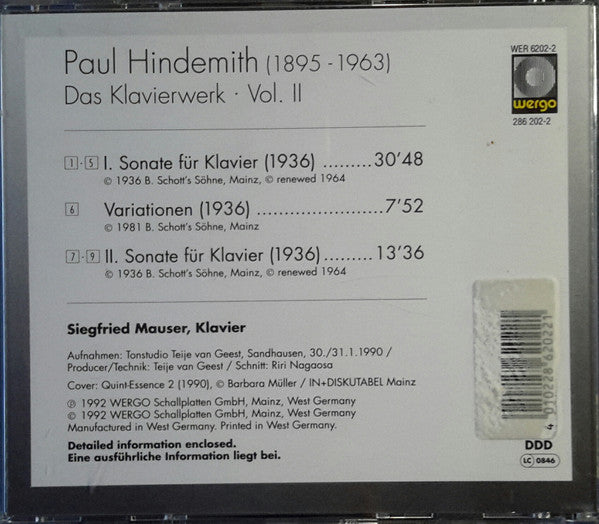 Paul Hindemith : Das Klavierwerk Vol. II (CD)