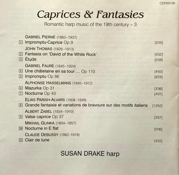 Susan Drake : Caprices &amp; Fantasies (Romantic Harp Music Of The 19th Century – Vol 3) (CD, Album, RE)