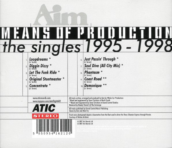 Aim : Means Of Production (The Singles 1995 - 1998) (CD, Comp, RE)