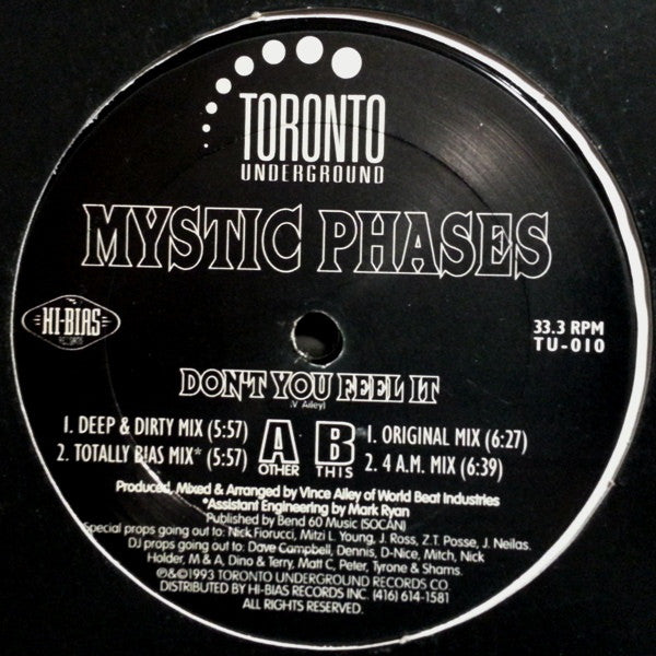 Mystic Phases : Don&#39;t You Feel It (12&quot;)