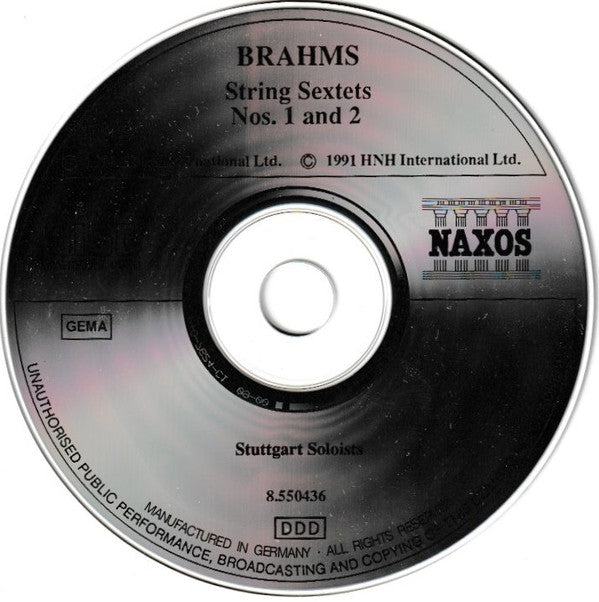 Brahms* - Stuttgart Soloists* : String Sextets Nos. 1 And 2 (CD, Album, RE)