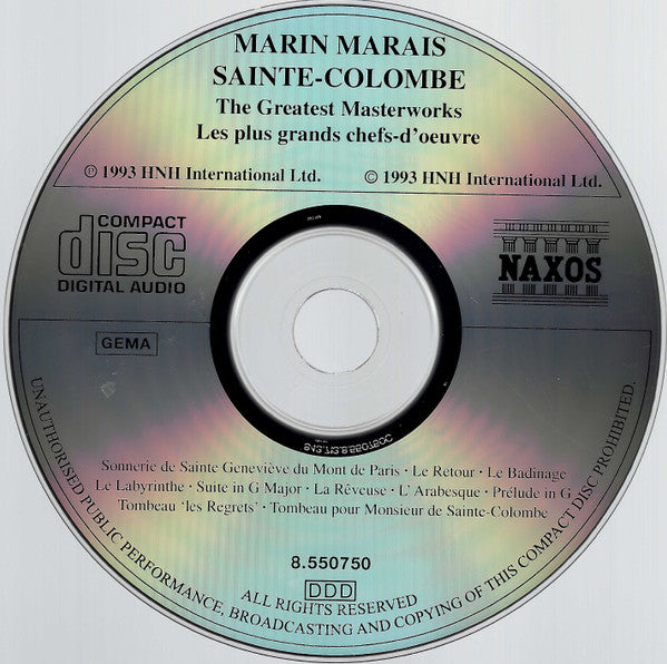 Marin Marais, Sainte-Colombe*, Spectre De La Rose : The Greatest Masterworks = Les Plus Grands Chefs-D&#39;oeuvre (CD, Album, RP)