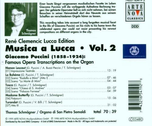 Giacomo Puccini, Thomas Schmögner : Musica A Lucca • Vol 2: Famous Opera Transciptions On The Organ (CD, Album)