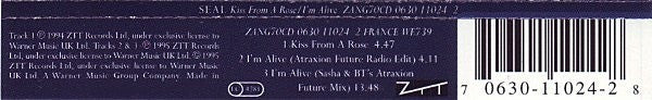 Seal : Kiss From A Rose (Love Theme From Batman™ Forever) / I&#39;m Alive (Sasha &amp; B.T. Remix) (CD, Single)