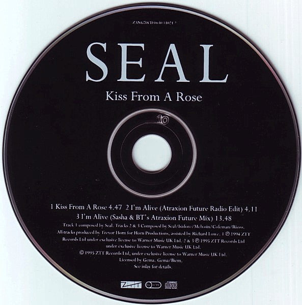 Seal : Kiss From A Rose (Love Theme From Batman™ Forever) / I&#39;m Alive (Sasha &amp; B.T. Remix) (CD, Single)