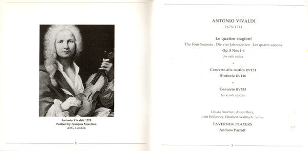 Vivaldi* - Taverner Players, Andrew Parrott : Le Quattro Stagioni (CD, Album)