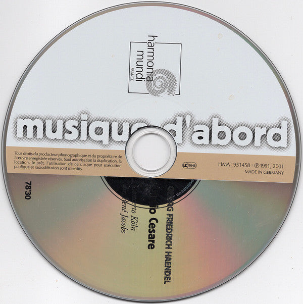 Georg Friedrich Händel / Jennifer Larmore, Barbara Schlick, Bernarda Fink, Concerto Köln, René Jacobs : Giulio Cesare (Extraits • Excerpts) (CD, Album, RE, RP, Arv)