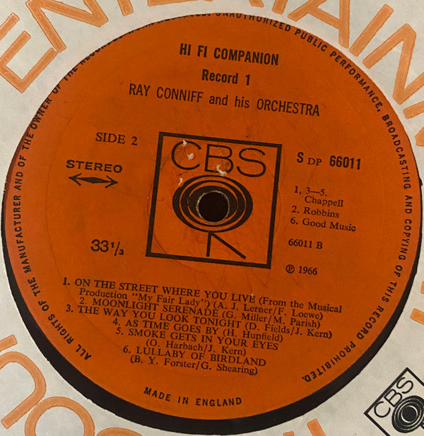 Ray Conniff, His Orchestra And Chorus* : Hi Fi Companion (2xLP, Comp, RE)
