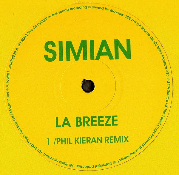 Simian : La Breeze (12&quot;, Promo)