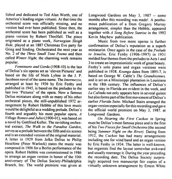 Michael Stairs : The Paradise Garden: A Delius Album (CD, Album)