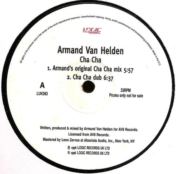 Armand Van Helden : Cha Cha (12&quot;, Promo)