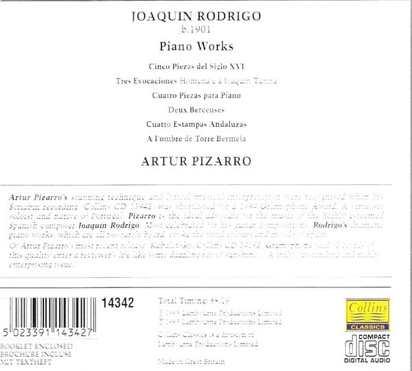 Artur Pizarro : Rodrigo - Piano Works (CD)