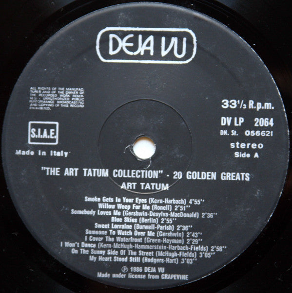 Art Tatum : The Art Tatum Collection - 20 Golden Greats (LP, Comp)