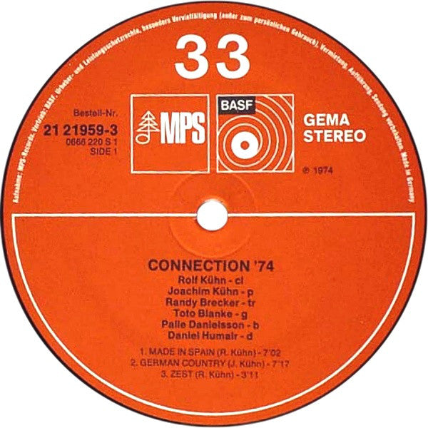 Rolf Kühn Group : Connection &#39;74 (LP, Album)