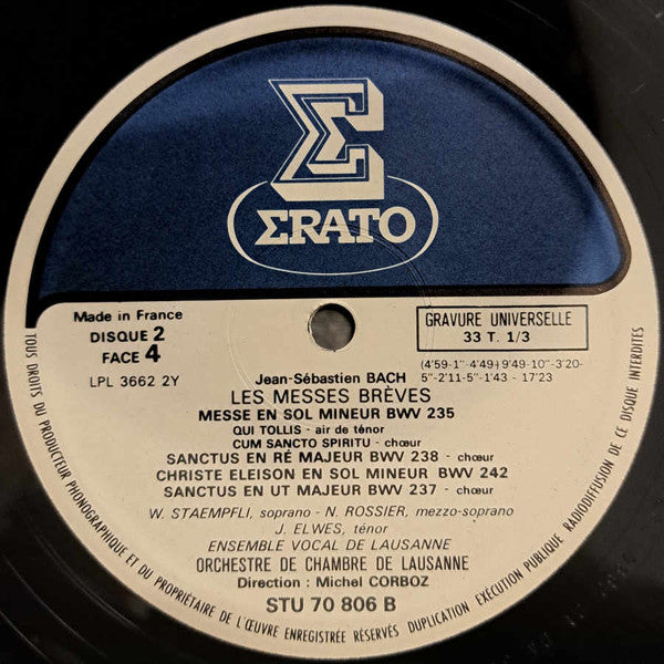 J.S. Bach* - Ensemble Vocal De Lausanne Et Orchestre De Chambre De Lausanne, Michel Corboz : Les Messes Brèves (3xLP + Box)