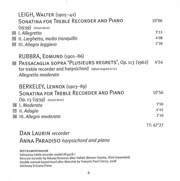 Dan Laurin, Anna Paradiso : Songs Of Yesterday (CD)