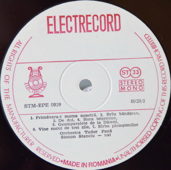 Simion Stanciu : Un Virtuose De La Flûte De Pan = A Virtuoso Of The Pan-Pipe (LP, Album)