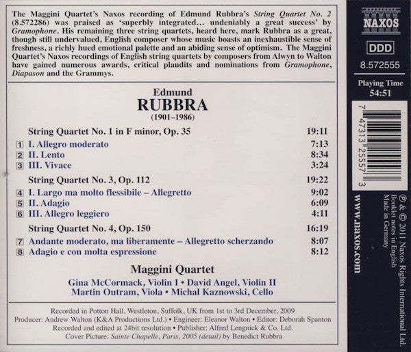 Edmund Rubbra, Maggini Quartet* : String Quartets Nos. 1, 3 And 4 (CD, Album)