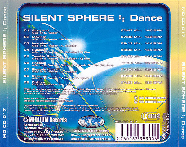 Silent Sphere : Dance (CD, Album)