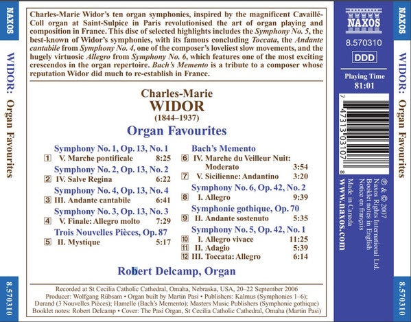 Widor*, Robert Delcamp : Organ Favourites (CD)