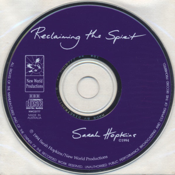 Sarah Hopkins : Reclaiming The Spirit (CD, Album)