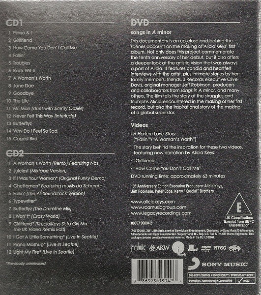 Alicia Keys : Songs In A Minor | Collector&#39;s Edition (CD, Album, RE + CD, Comp + DVD-V, NTSC)