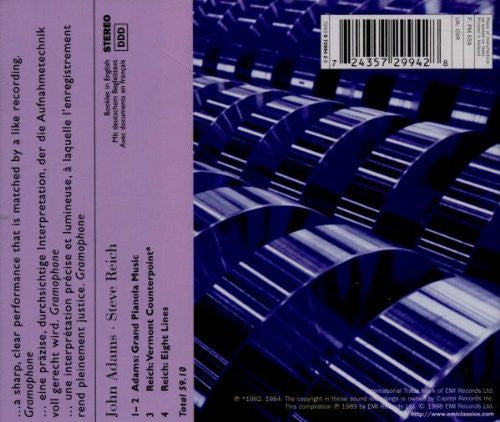 Adams* / Reich* - Solisti New York, Ransom Wilson : Grand Pianola Music / Vermont Counterpoint / Eight Lines (CD, Comp, RE)