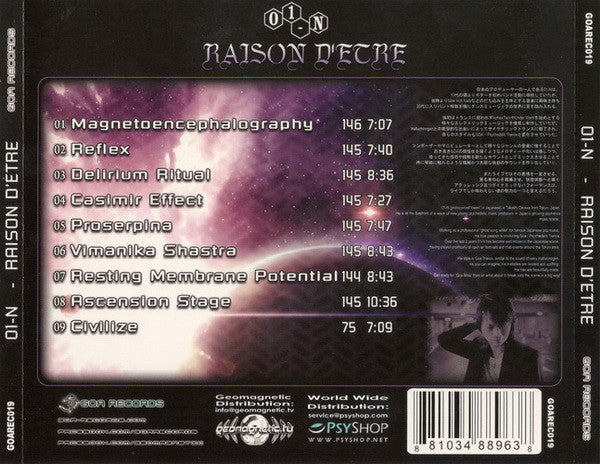 01-N : Raison D&#39;Etre - Reason For Existence (CD, Album)