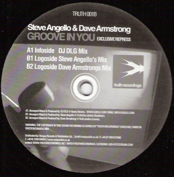 Steve Angello &amp; Dave Armstrong : Groove In You (Exclusive Repress) (12&quot;)