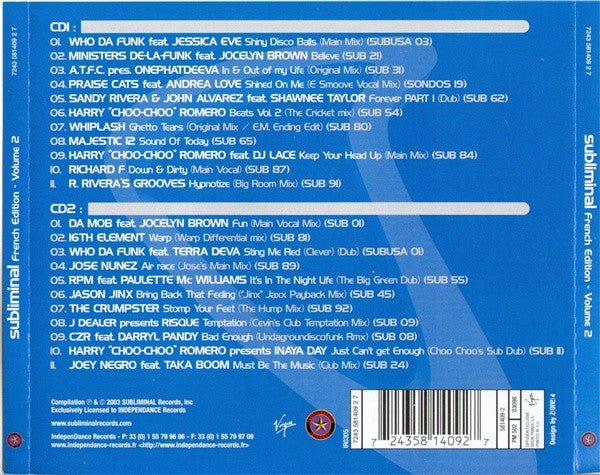 Various : Subliminal French Edition - Volume 2 (2xCD, Mixed)