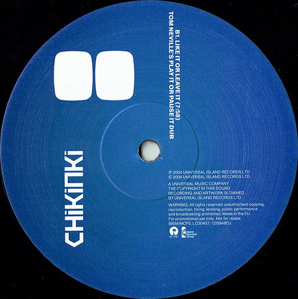 Chikinki : Like It Or Leave It (12&quot;, Promo)