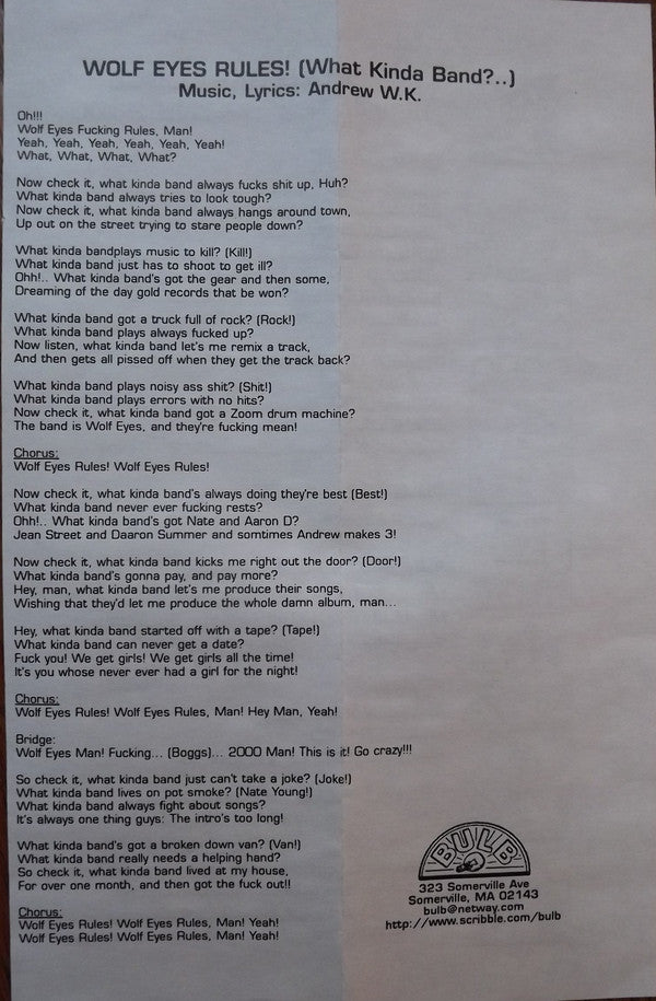 Wolf Eyes : Fortune Dove (12&quot;, EP)