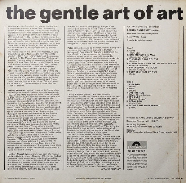 The Art Van Damme Quintet : The Gentle Art Of Art (LP, Album)