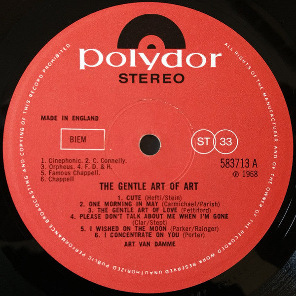 The Art Van Damme Quintet : The Gentle Art Of Art (LP, Album)