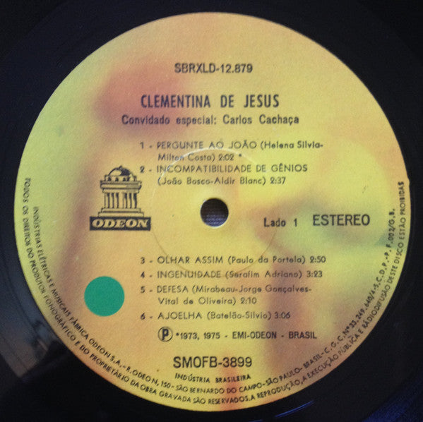 Clementina De Jesus Convidado Especial: Carlos Cachaça : Convidado Especial: Carlos Cachaça (LP, Album)