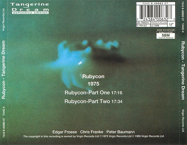 Tangerine Dream : Rubycon (CD, Album, RE, RM)
